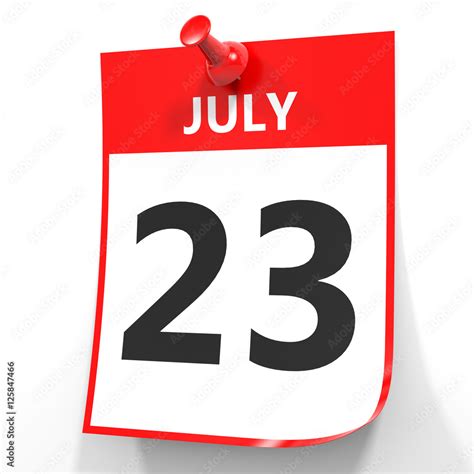 July 23. Calendar on white background. Stock Illustration | Adobe Stock