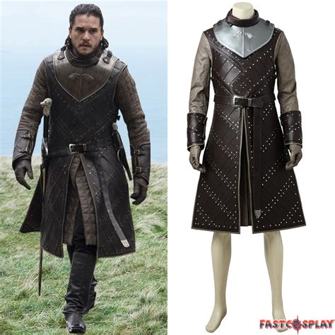 Game of Thrones Season 7 Jon Snow Cosplay Costume Deluxe Outfit