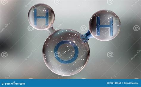 Water Molecule, Molecular Chemical Formula H2O, Odorless, Ball and Stick Chemical Structure ...