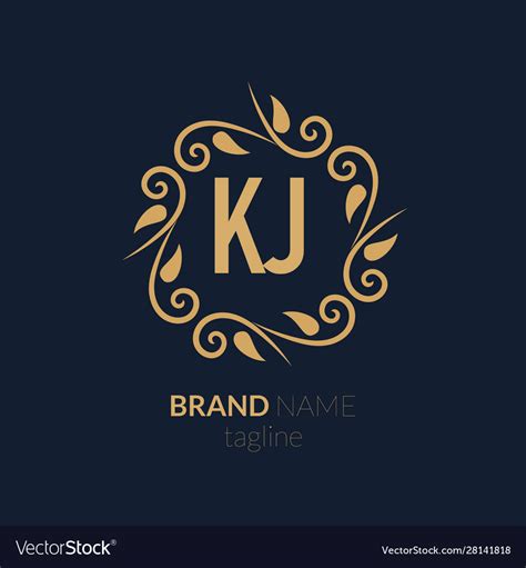 Initial letter kj creative elegant logo template Vector Image