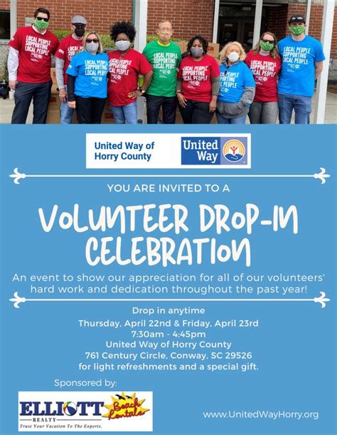 Join Us for a Volunteer Drop-in Celebration! - United Way Horry County