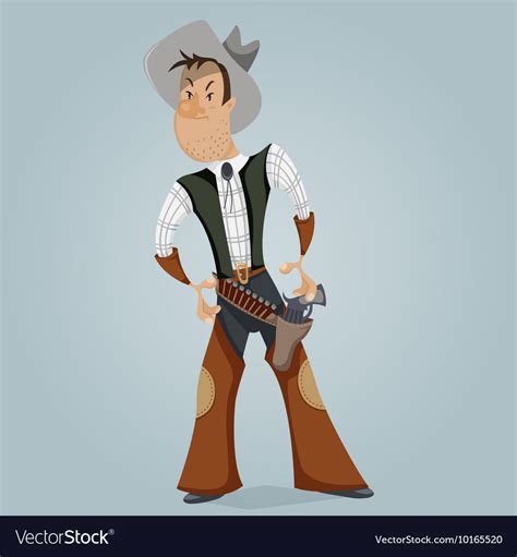 Cowboy funny cartoon character Royalty Free Vector Image