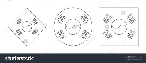 South Korea Flag Outline Set Isolated Stock Vector (Royalty Free) 1974413117 | Shutterstock