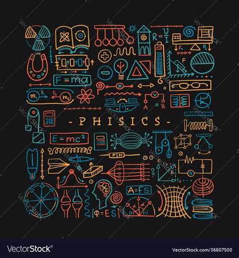 Physics icons sign and symbols art background Vector Image