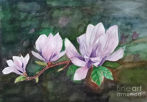 Pink Magnolia - painting Painting by Veronica Rickard - Fine Art America