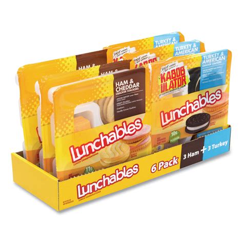 Oscar Mayer Lunchables Variety Pack, Turkey/American and Ham/Cheddar, 6/Box, Ships in 1-3 ...