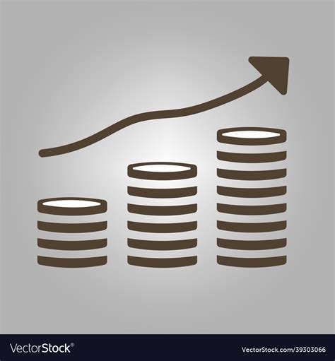 Revenue growth increasing graph money trending ic Vector Image