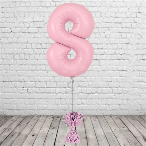 Pastel Pink Number 8 Balloon - Party101 UK