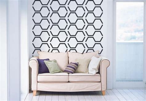 Hexagon Wall Decal Hexagon Wall Art Geometric Wall Decal | Etsy