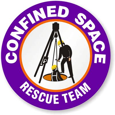 Confined Space Rescue Team Hard Hat Decals Signs, SKU: HH-0245