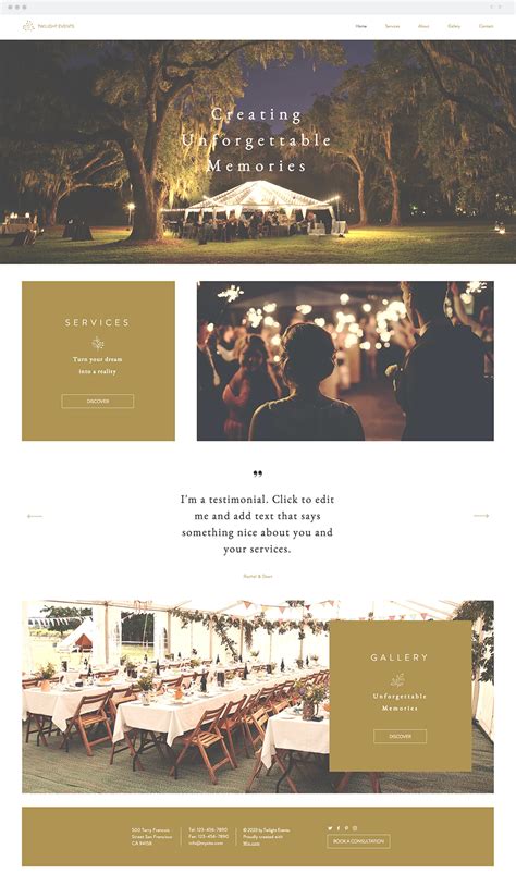 Event Planners Website Template | Event planner website, Wedding ...