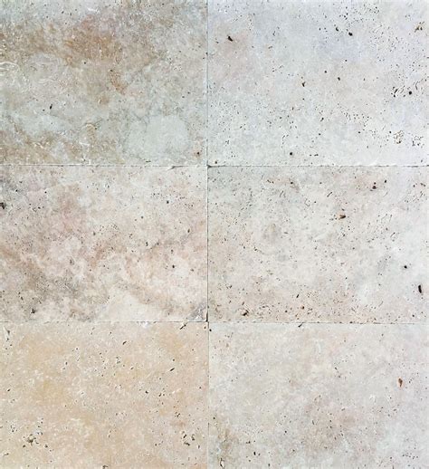 LIGHT IVORY TRAVERTINE TILES & PAVERS TUMBLED UNFILLED SURFACE