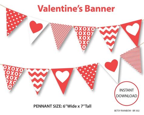 Items similar to Valentine's banner, printable banner, valentine's digital banner, DIY party ...