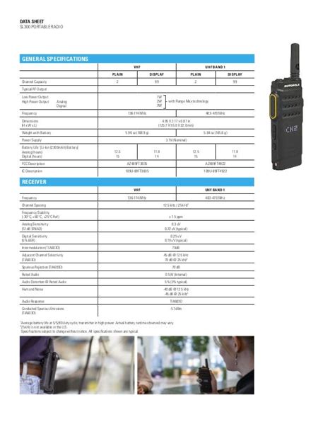 Motorola MotoTRBO SL300 Data Sheet