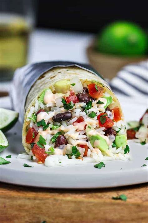 Chipotle Vegan Burrito with Cilantro Lime Rice - Vegan Huggs