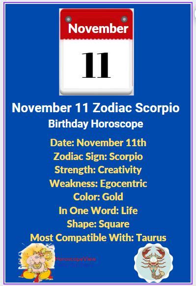 Nov 11 Zodiac Sign Scorpio - November 11 Birthday Horoscope