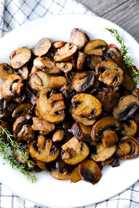 Perfectly Browned Sautéed Mushrooms - Bowl of Delicious