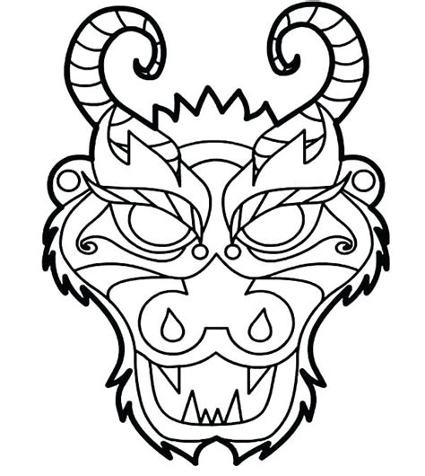 2017 Chinese New Year Coloring Pages Year Dragon Mask