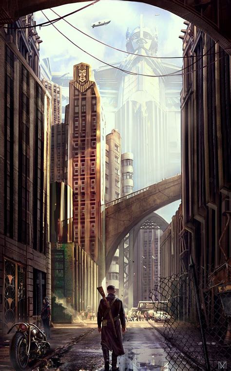 Dieselpunk City, Nagy Norbert | Steampunk city, Dieselpunk, Fantasy city