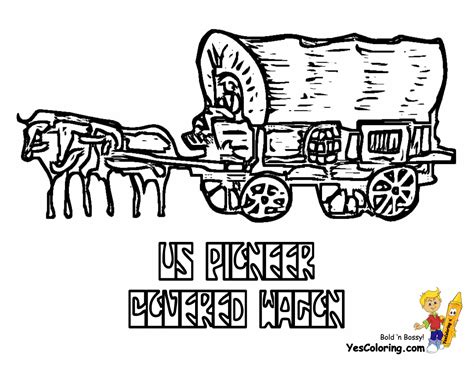 Wagon Wheel Coloring Page: Covered Wagon Coloring Page, Wagon - Coloring Nation