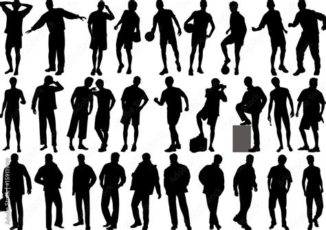 Human figures vector of silhouette of high quality Stock Vector | Adobe Stock