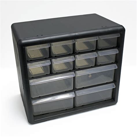 Everything Mary 12 Drawer Plastic Bead Storage Box, Black, (Single ...