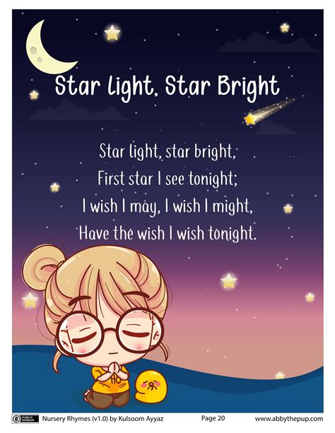 Star Light, Star Bright Nursery Rhyme | Free Printable Papercraft Templates