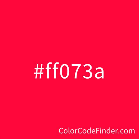 Neon Red Color Code is #ff073a