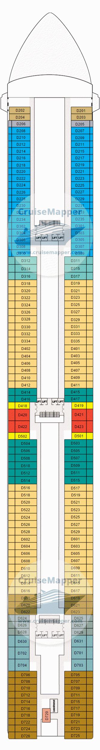 Coral Princess deck 9 plan | CruiseMapper