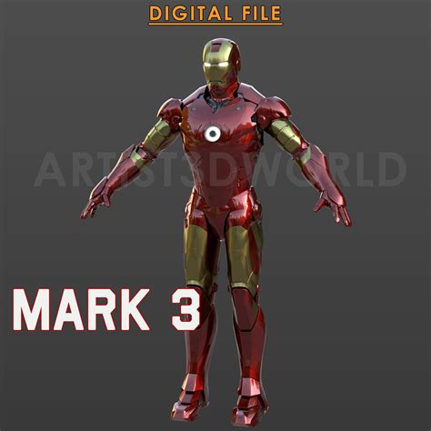 Iron Man Mark 3 Cosplay Suit STL File for 3D Printing High Quality ...