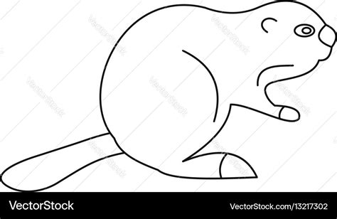 Beaver icon outline style Royalty Free Vector Image