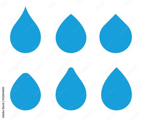 Water drop vector shape set. Waterdrop icons. Aqua droplets logo Stock Vector | Adobe Stock