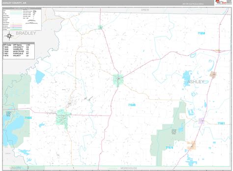 Ashley County, AR Wall Map Premium Style by MarketMAPS - MapSales
