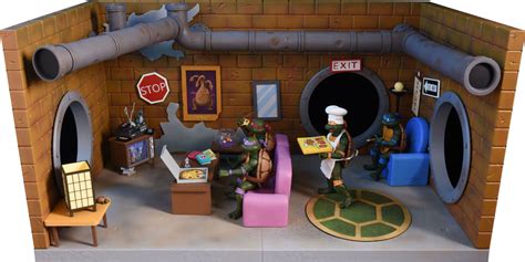 Teenage Mutant Ninja Turtles NECA Sewer Lair Living Room Diorama (Cartoon)