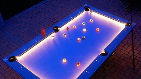 Awesome Outdoor Pool Table With Built In LED Lights