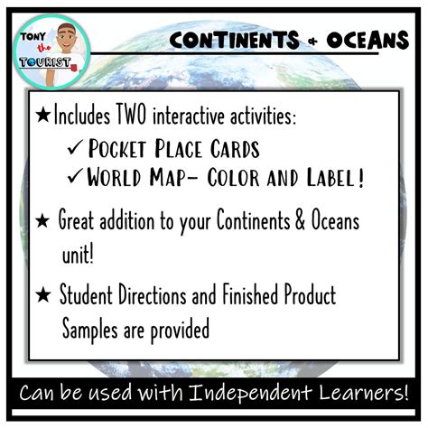 Continents & Oceans Activities- Map Coloring and Interactive Pockets ...