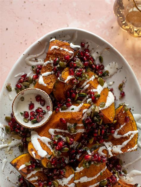 Roasted Kabocha Squash with Pomegranate Pepita Relish