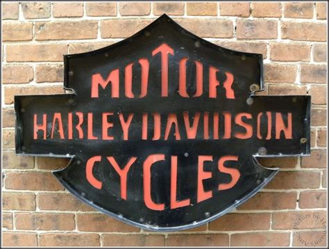 Vintage HARLEY DAVIDSON MOTORCYCLES 26x36 All Steel Hand Made Garage Logo Sign | Vintage harley ...