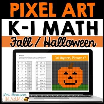 Kindergarten & First Grade Math - Fall / Halloween Pixel Art for Google ...