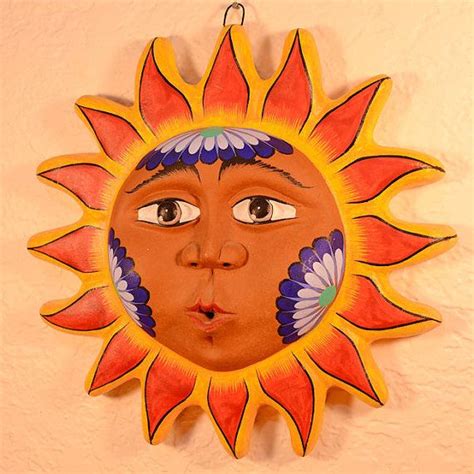 Mexican Ceramic Sun - Garden Sun - Handmade Sun - Outdoor Wall Art - Sun Wall Art - Sun Decor ...