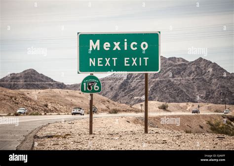 Highway sign Mexico Next Exit in California Stock Photo: 80129939 - Alamy