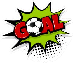 Comic Book Goal Soccer Sticker