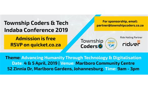 Book tickets for Township Coders & Tech Indaba Conference 2019