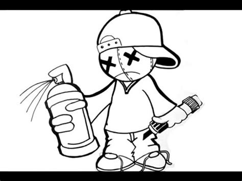 How to draw a cool graffiti character - YouTube