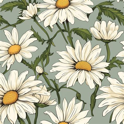 Premium AI Image | Floral daisy pattern for dress design