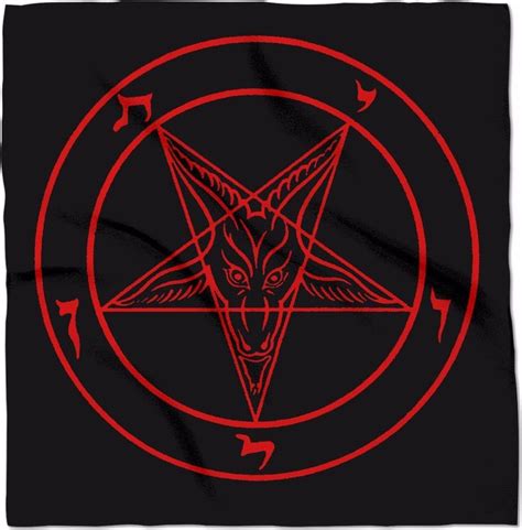 Satanic Sigil of Baphomet Red / Black 24" x 24" Altar Cloth Banner | Baphomet, Satanic art, Satan