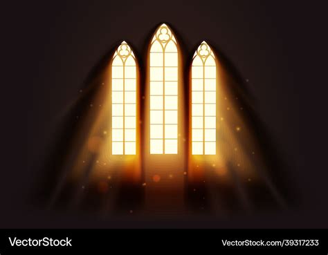 Light flows into church window Royalty Free Vector Image