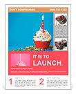Birthday cupcake Flyer Template & Design ID 0000009600 - SmileTemplates.com