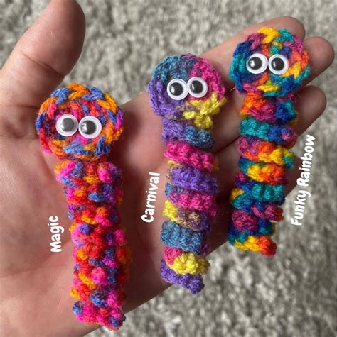 Worry Worm Pet Crochet Handmade Rainbow Mental Health - Etsy