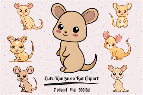 Cute Kawaii Kangaroo Rat Clipart Graphic by Hamees Store · Creative Fabrica